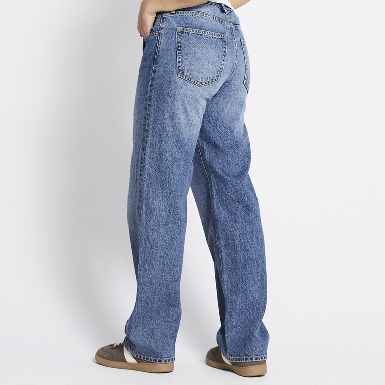 Mid waist wide jeans "Looser" Blue Used